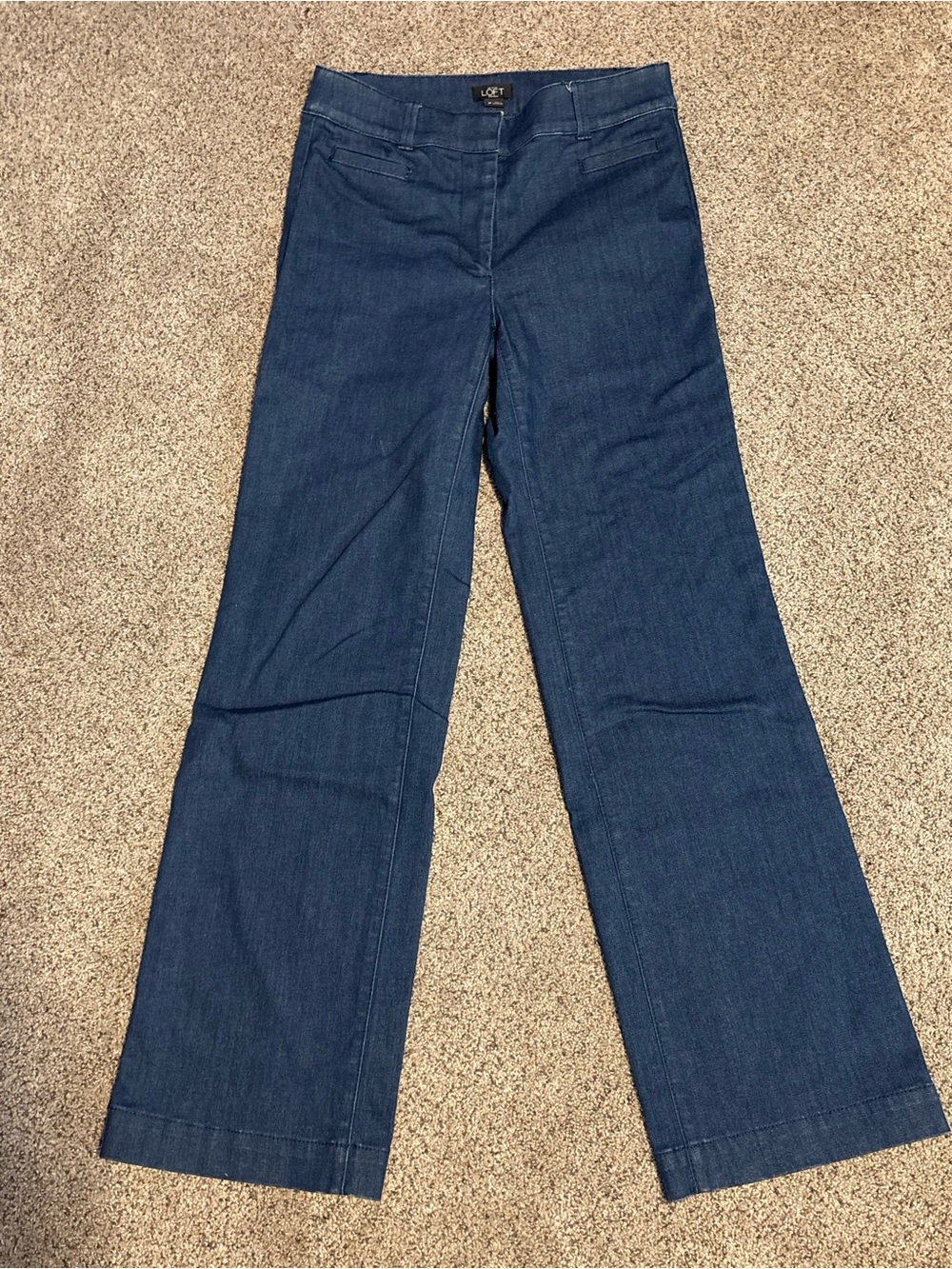 LOFT Indigo Wide Leg Denim Trousers